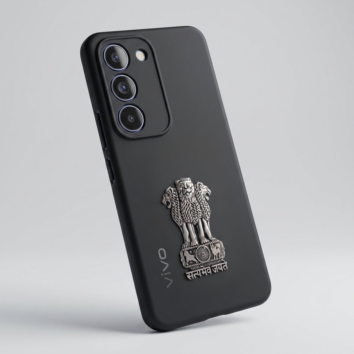 Vivo Y200e 5G Compatible Satyamev Jayate 3D Metal Emblem Sticker
