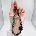 Vivo V60 5G Luxury Shimmer Airbag Heart Stand Case with Charm Strap