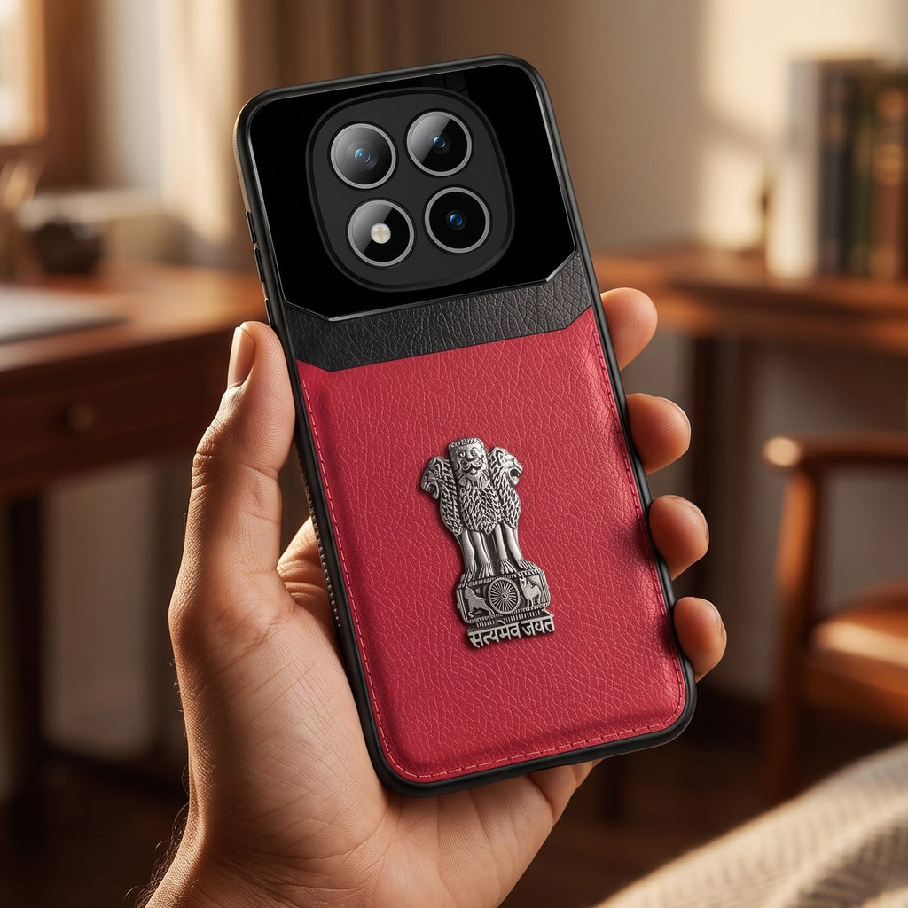 Redmi Note 15 Pro+ 5G Satyamev Jayate 3D Metal Leather Back Case