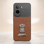 Vivo T5 Pro 5G Satyamev Jayate 2-in-1 Emblem Carbon Fiber Leather Phone Case