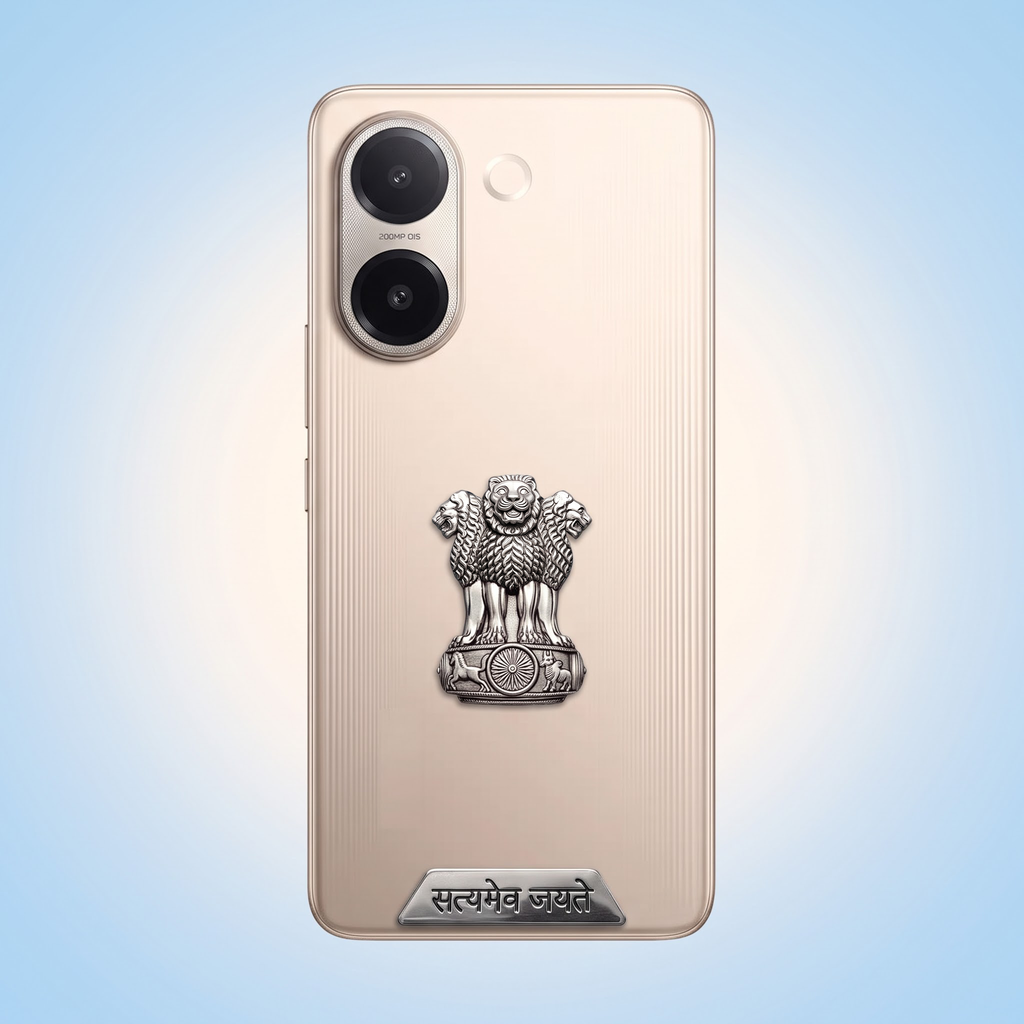 Vivo V60e 5G Compatible Satyamev Jayate 3D Metal Emblem Sticker