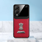 Vivo Y28 5G Satyamev Jayate 2-in-1 Emblem Leather Lens Protective Back Case