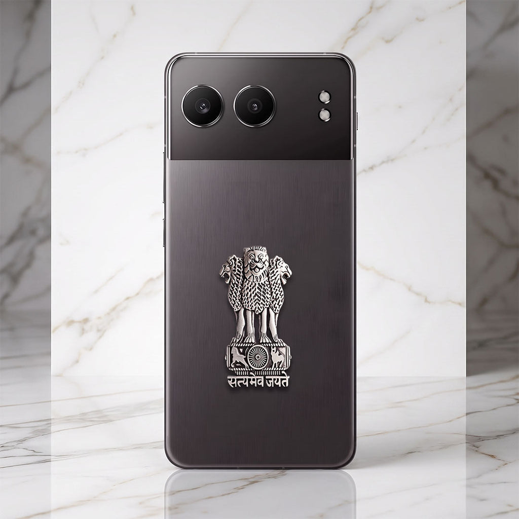 One Plus Nord 4 5G Compatible Satyamev Jayate 3D Metal Emblem Sticker