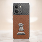 Vivo T5x 5G Satyamev Jayate 2-in-1 Emblem Carbon Fiber Leather Phone Case
