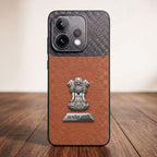 Oppo Reno 15 5G Satyamev Jayate 2-in-1 Emblem Carbon Fiber Leather Phone Case