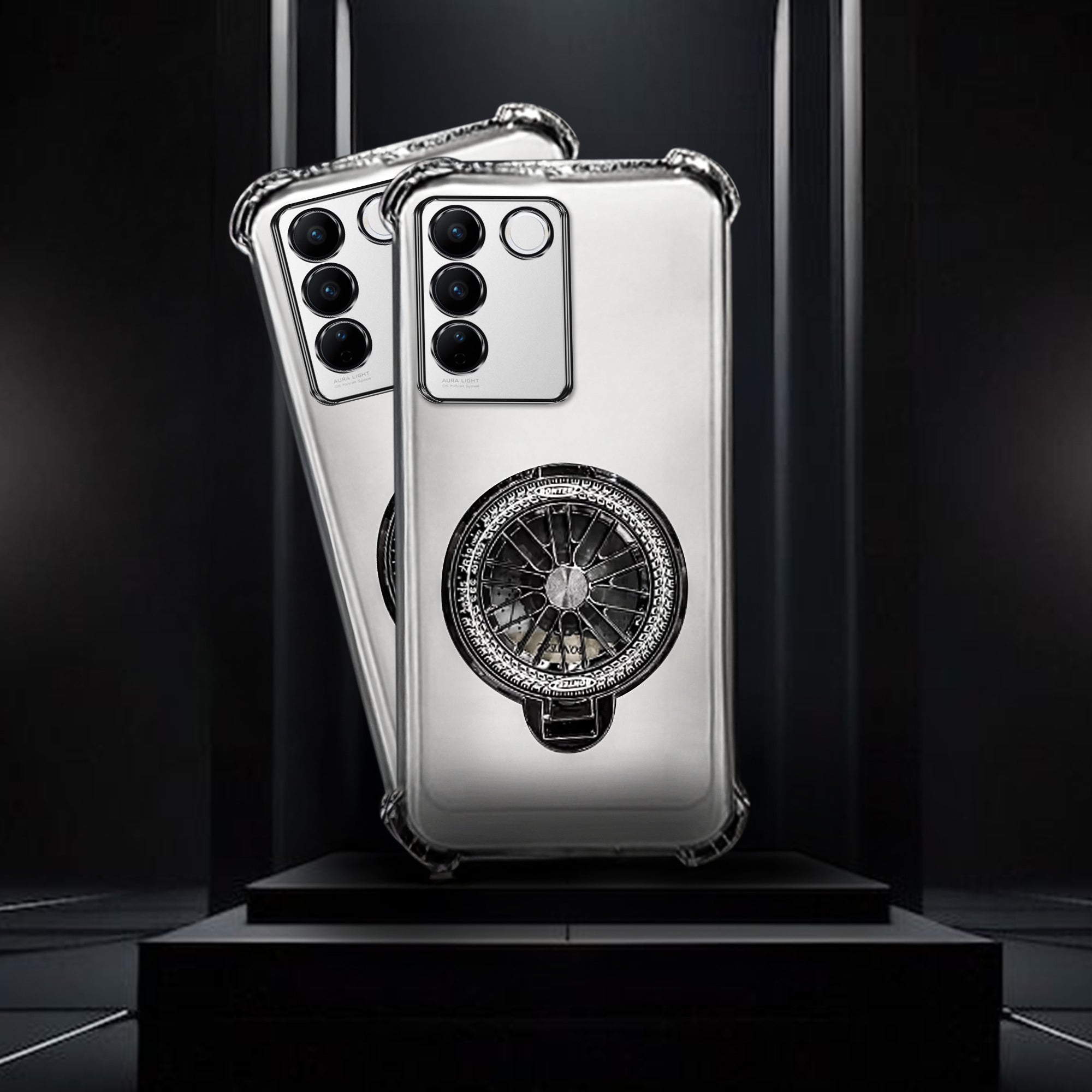 Vivo V27/V27 Pro 5G Premium Stress Buster Wheel Rotating Shockproof Airbags Case