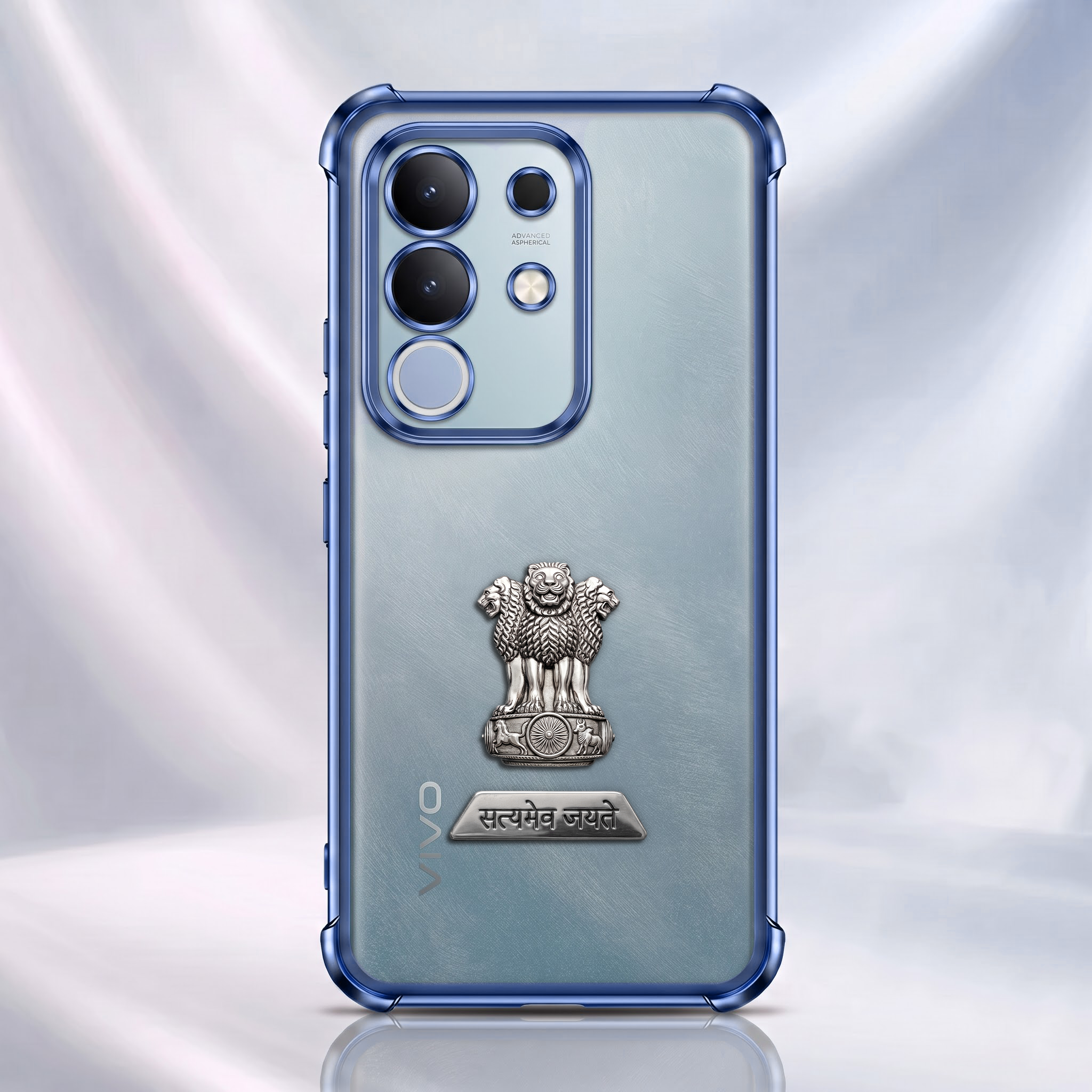 Vivo T4x 5G Satyamev Jayate 2-in-1 Emblem Transparent Shockproof Airbag Case