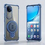 Vivo V50 5G Luxury Four Corner Invincible Bracket Ring Stand Case
