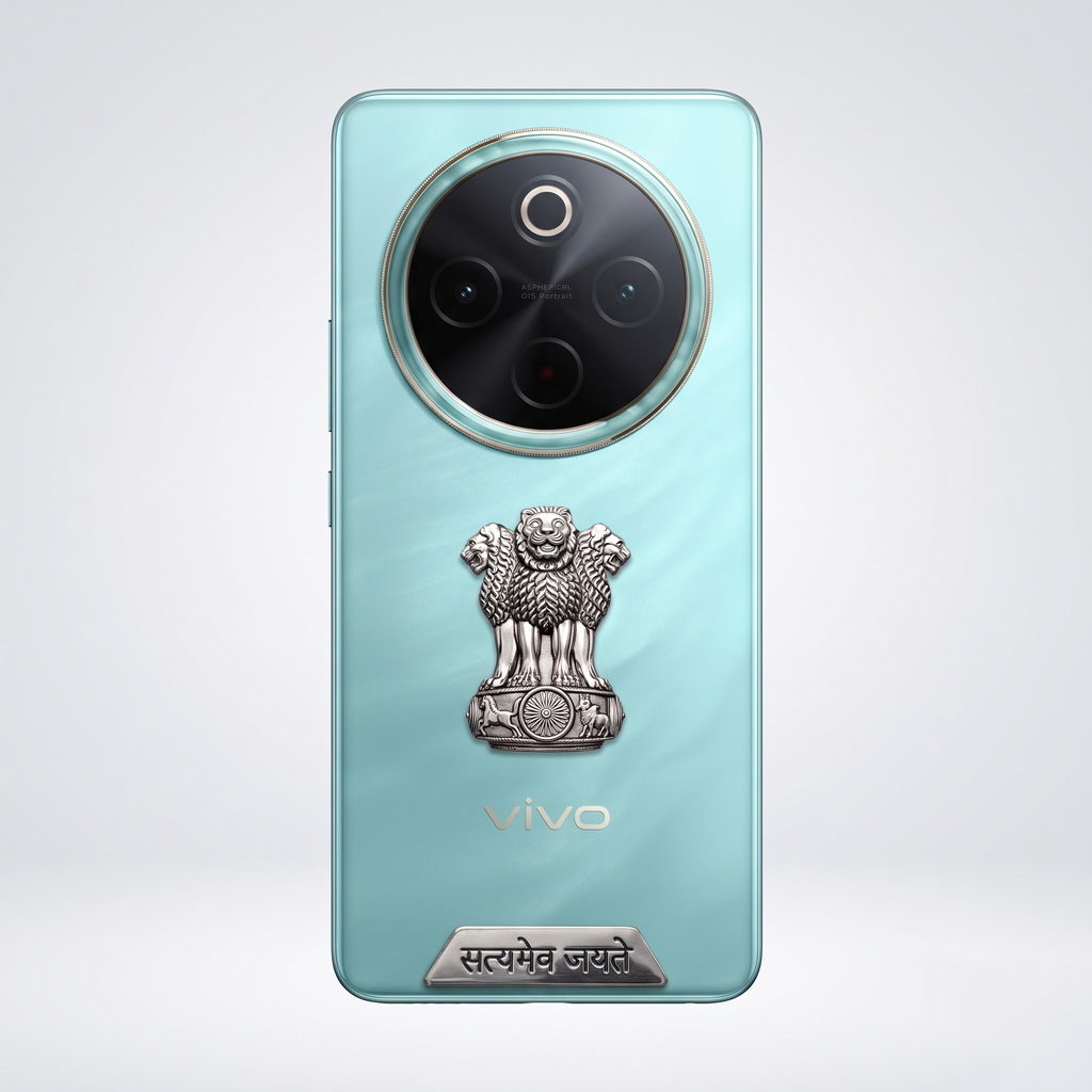 Vivo T4 5G Compatible Satyamev Jayate 3D Metal Emblem Sticker