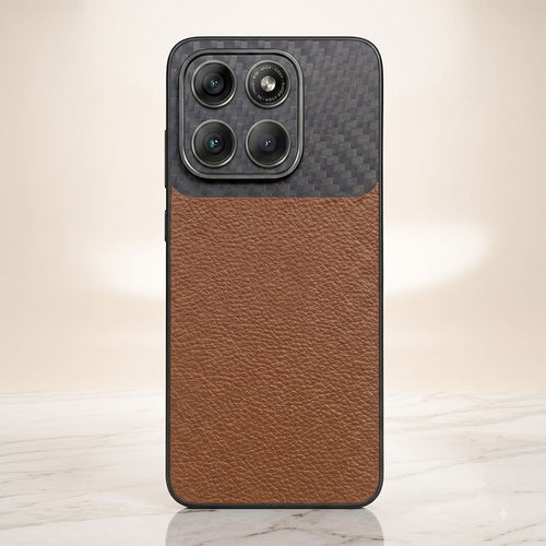 Motorola Edge 60 Pro 5G Carbon Fiber Leather Hybrid Phone Case