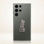 Samsung S23 Ultra 5G Compatible Satyamev Jayate 3D Metal Emblem Sticker