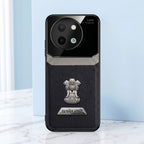 Vivo Y58 5G Satyamev Jayate 2-in-1 Emblem Leather Lens Protective Back Case