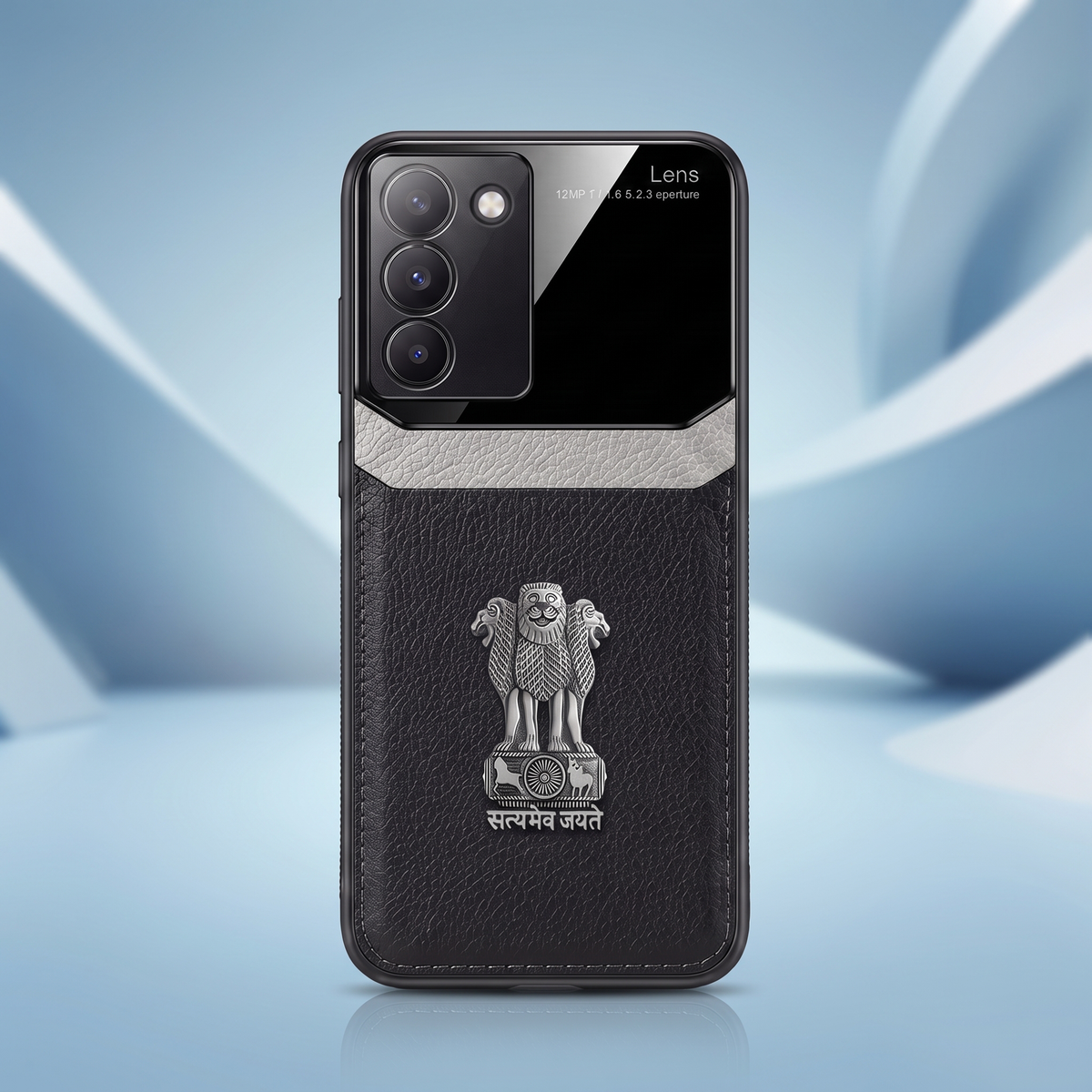 Vivo Y200e 5G Satyamev Jayate 3D Metal Leather Back Case