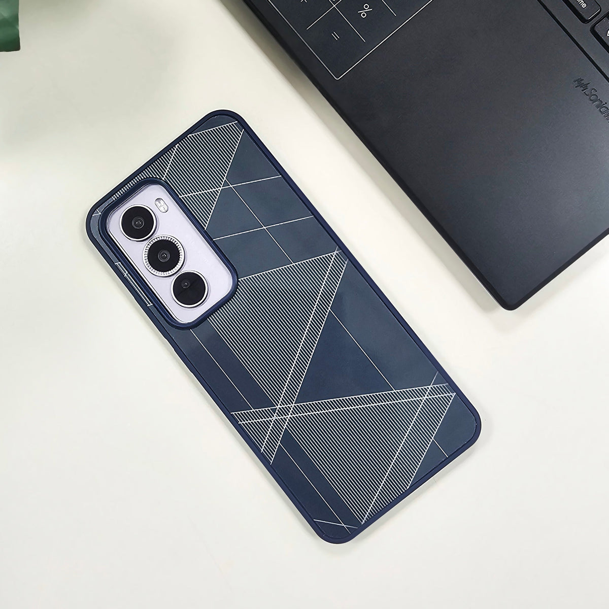 Oppo Reno12 5G Triangle Pattern Matte Back Shockproof Case