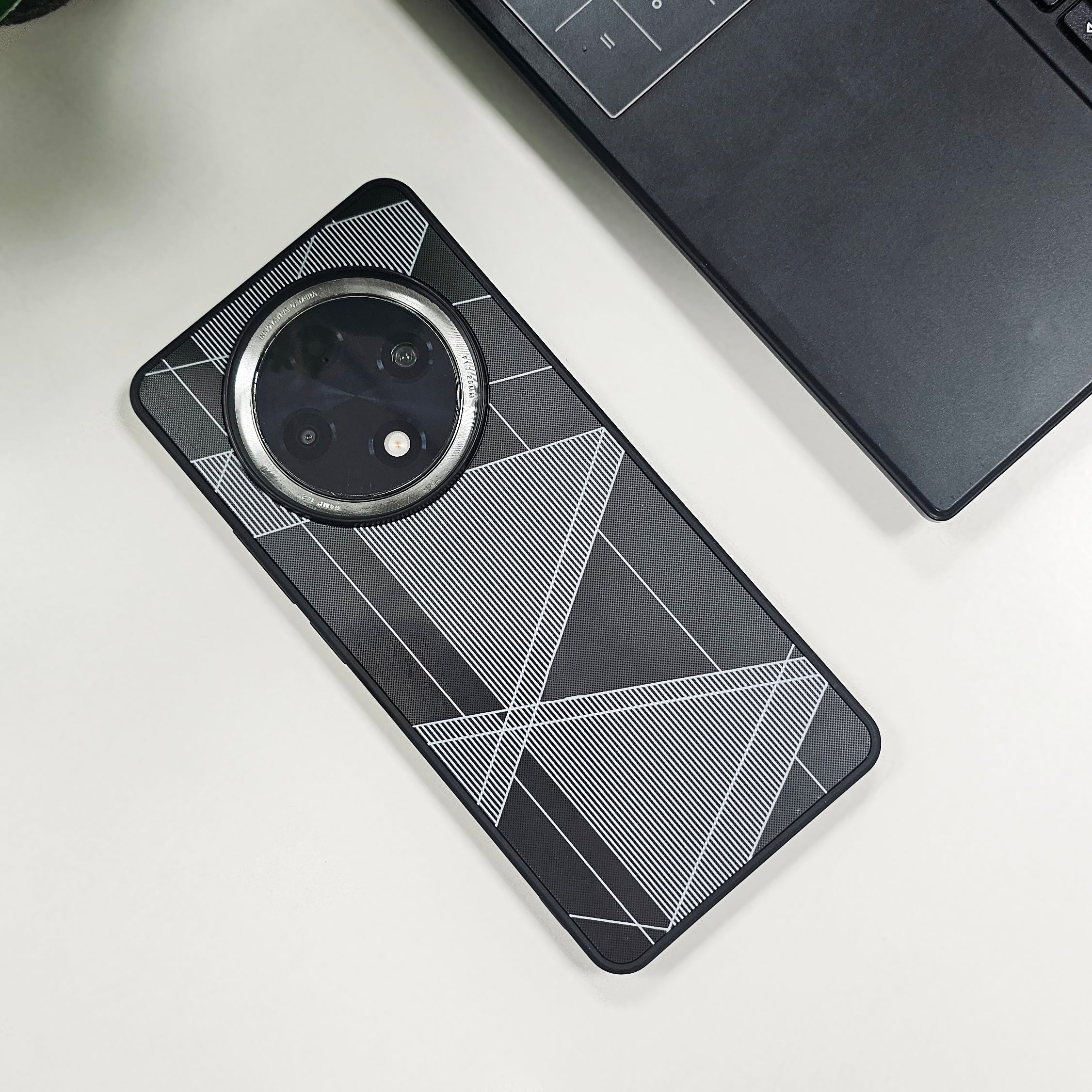 Oppo F27 Pro+ 5G Triangle Pattern Matte Back Shockproof Case