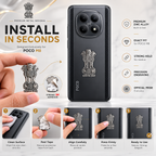 Poco M8 5G Compatible Satyamev Jayate 3D Metal Emblem Sticker