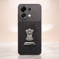 Oppo K13 Turbo 5G Satyamev Jayate 2-in-1 Emblem Carbon Fiber Leather Phone Case