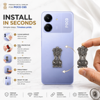 POCO C65 5G Compatible Satyamev Jayate 3D Metal Emblem Sticker