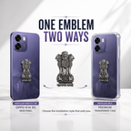 Oppo K14 5G Compatible Satyamev Jayate 3D Metal Emblem Sticker
