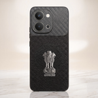 Vivo T5x 5G  Satyamev Jayate Carbon Fiber Leather Hybrid Phone Case