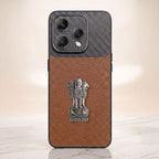 Oppo Reno 15 5G Satyamev Jayate Carbon Fiber Leather Hybrid Phone Case