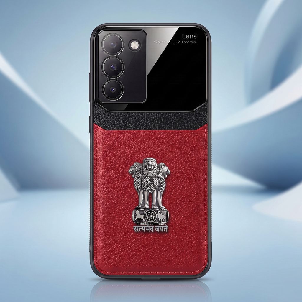 Vivo Y200e 5G Satyamev Jayate 3D Metal Leather Back Case