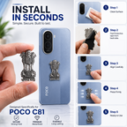 POCO C81 5G Compatible Satyamev Jayate 3D Metal Emblem Sticker