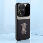Oppo A59 5G Satyamev Jayate 3D Metal Leather Back Case