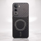 Vivo Y400 Pro 5G Carbon Fiber Leather Hybrid MagSafe Magnetic Case