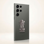 Samsung S23 Ultra 5G Compatible Satyamev Jayate 3D Metal Emblem Sticker