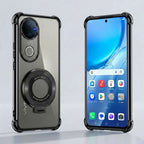 Vivo V50 5G Original Luxury Magnifier Ring Stand Shockproof Airbags Corner Case