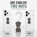 Oppo A6c 5G Compatible Satyamev Jayate 3D Metal Emblem Sticker