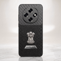 Oppo F31 Pro 5G Satyamev Jayate 2-in-1 Emblem Carbon Fiber Leather Phone Case
