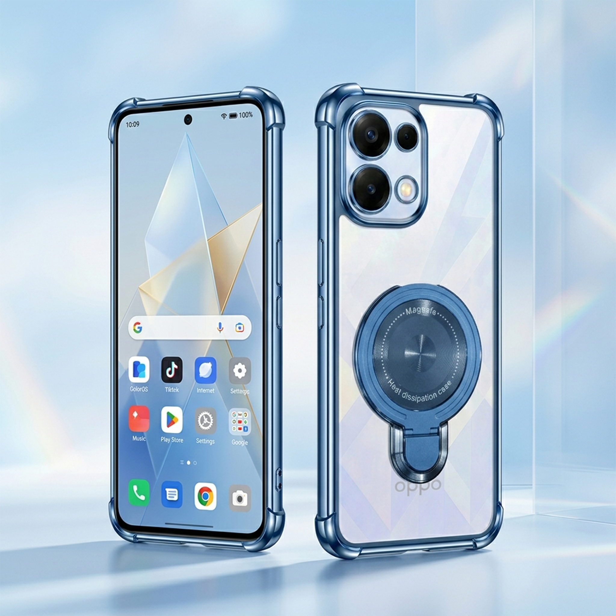 Oppo K13 5G Luxury Four Corner Invincible Bracket Ring Stand Case
