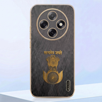 Oppo F31 Pro 5G Satyamev Jayate 3D Electroplated Frame Gold Thread Pattern Hard Back Case