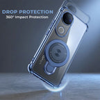 Vivo V50 5G Luxury Four Corner Invincible Bracket Ring Stand Case