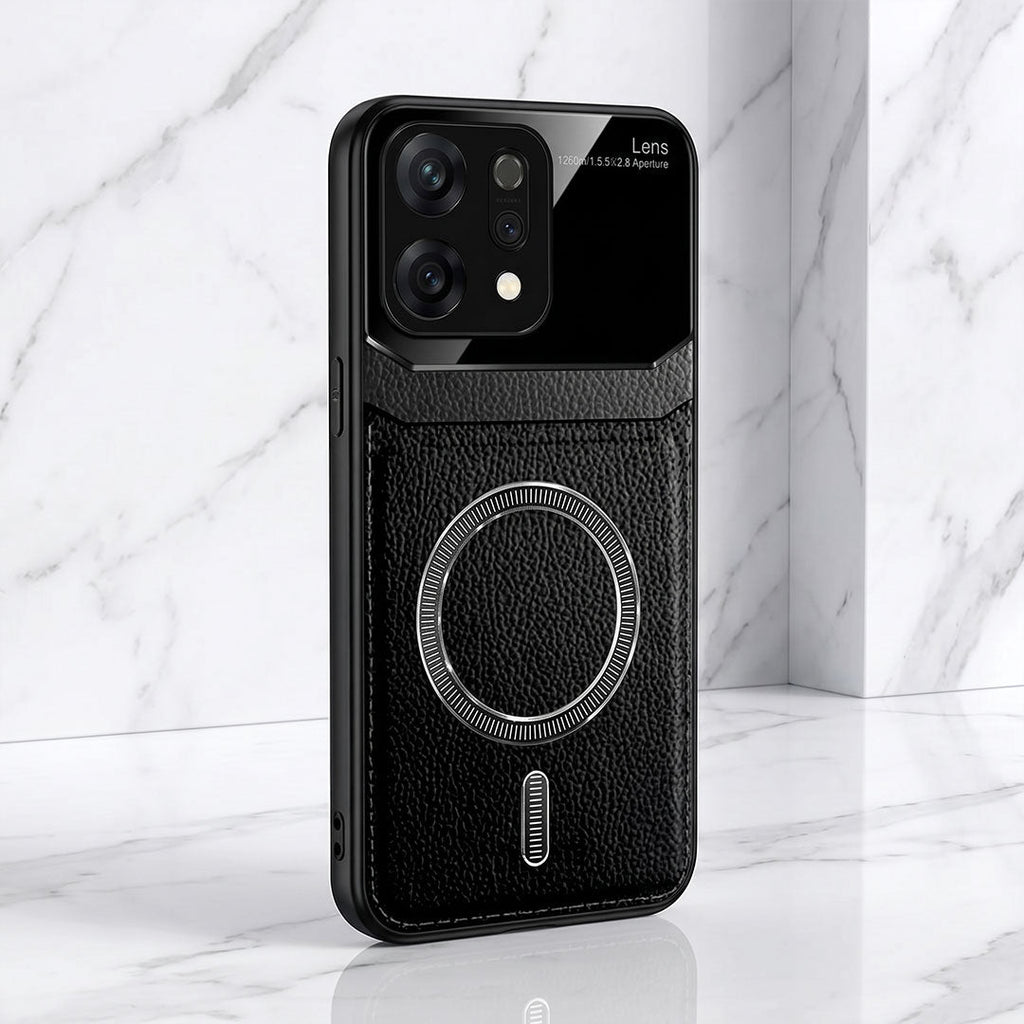 Oppo Reno 14 5G Premium Magsafe Magnetic Leather Lens Protective Case