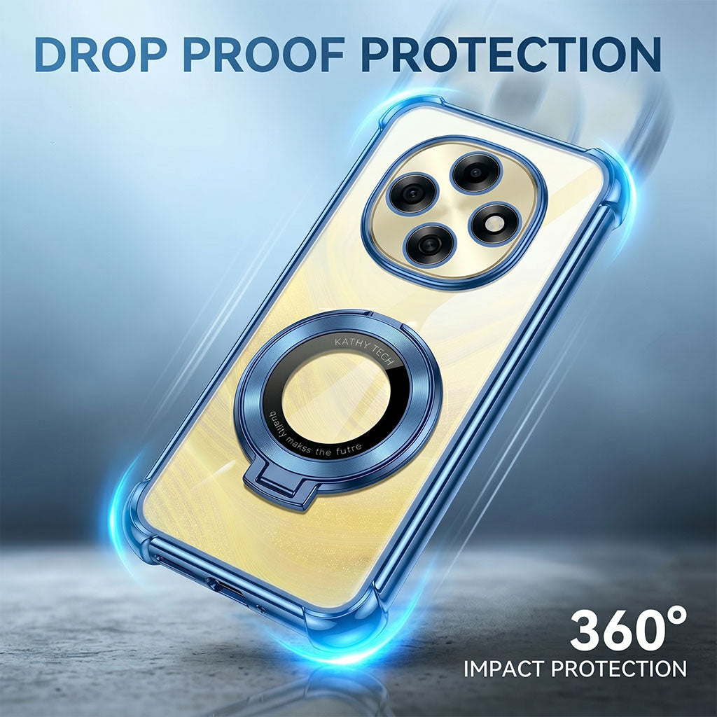 Oppo F31 Pro 5G Original Luxury Magnifier Ring Stand Shockproof Airbags Corner Case