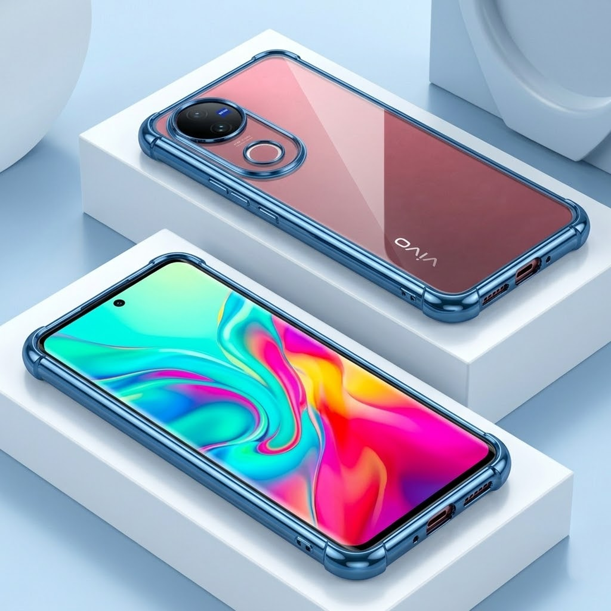 Vivo V50 5G Anti-Yellow Electroplating Transparent Airbags Case