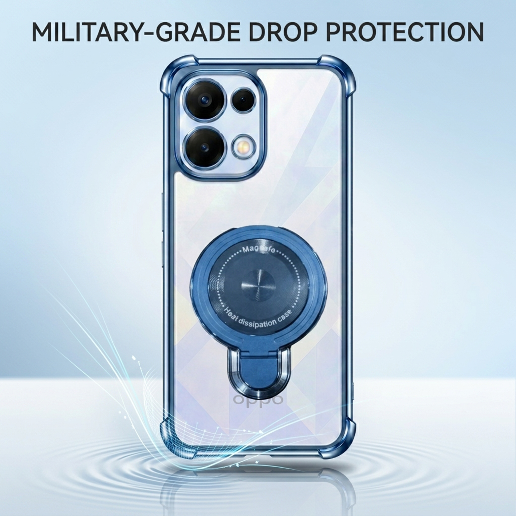 Oppo K13 5G Luxury Four Corner Invincible Bracket Ring Stand Case