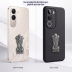 Realme C100x 5G Compatible Satyamev Jayate 3D Metal Emblem Sticker