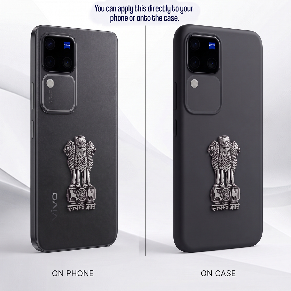 Vivo V30 Pro 5G Compatible Satyamev Jayate 3D Metal Emblem Sticker