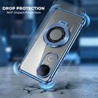 Vivo V50 5G Original Luxury Magnifier Ring Stand Shockproof Airbags Corner Case