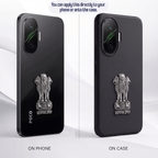 POCO F7 5G Compatible Satyamev Jayate 3D Metal Emblem Sticker
