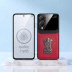 Vivo Y28 5G Satyamev Jayate 3D Metal Leather Back Case