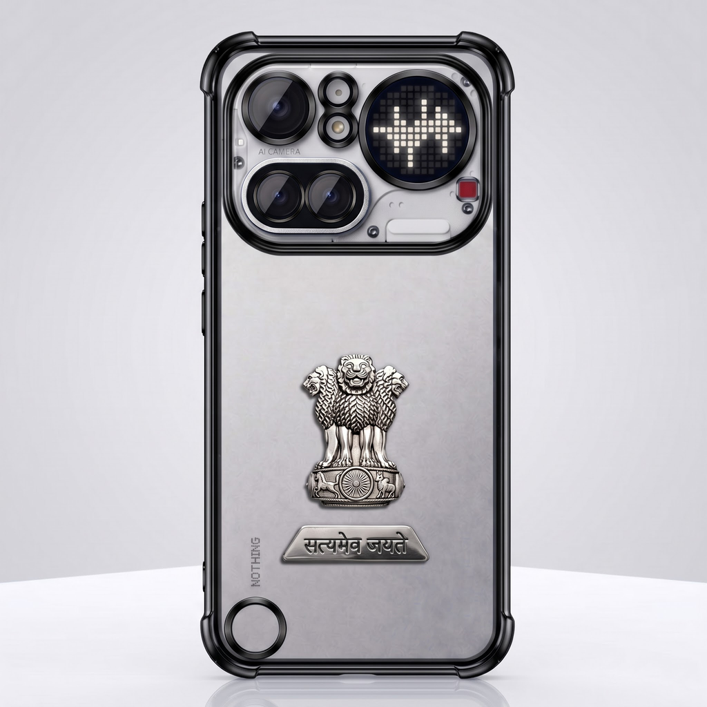 Nothing Phone 4a Pro 5G Satyamev Jayate 2-in-1 Emblem Transparent Shockproof Airbag Case
