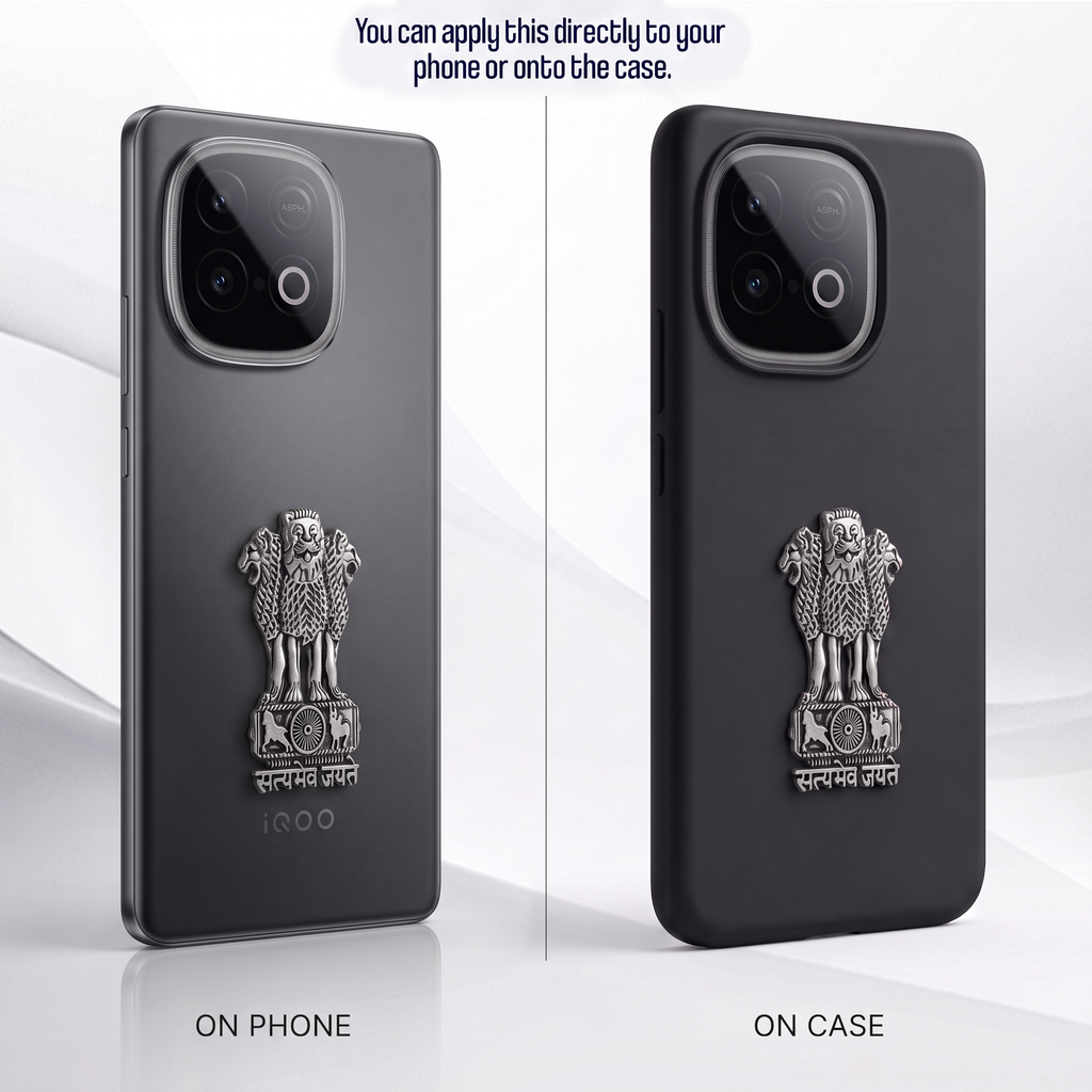 iQOO Neo 10 5G Compatible Satyamev Jayate 3D Metal Emblem Sticker