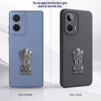 Motorola G96 5G Compatible Satyamev Jayate 3D Metal Emblem Sticker