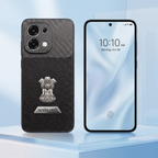 Oppo F31 5G Satyamev Jayate 2-in-1 Emblem Carbon Fiber Leather Phone Case