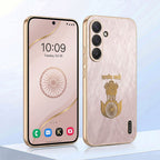 Samsung Galaxy A27 5G Satyamev Jayate 3D Electroplated Frame Gold Thread Pattern Hard Back Case